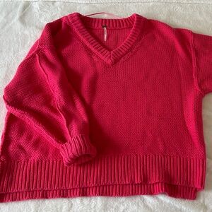 Free People oversized v neck sweater